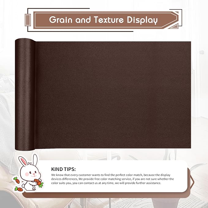 KING MOUNTAIN Leather Repair Patch, 12 x 60 Inches self Adhesive Leather Repair