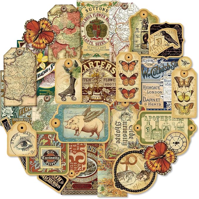 PRSTINCOL 116Pcs Vintage Stickers
