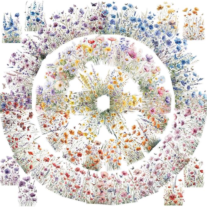 160 Pcs Wildflower Stickers, Waterproof Botanical Stickers