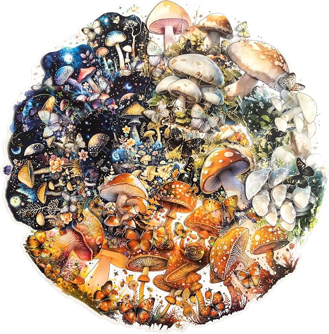 60PCS Holographic Mushroom Stickers