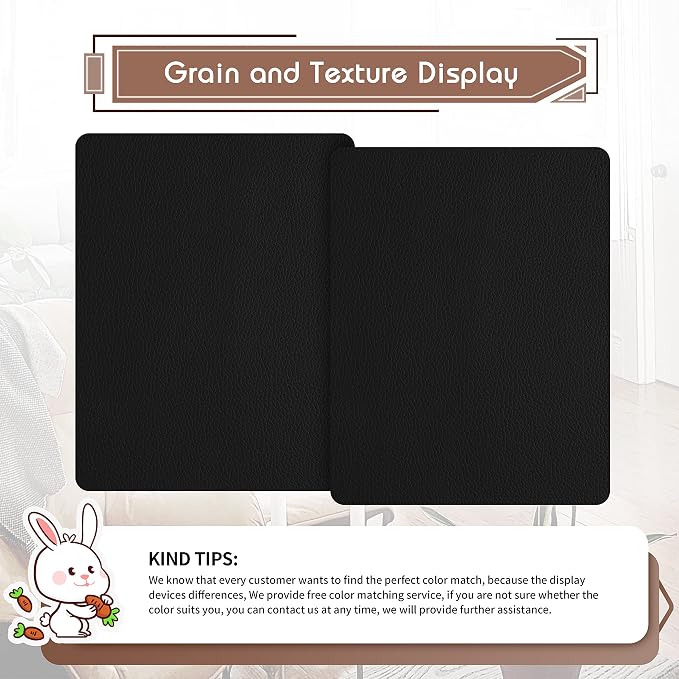 KING MOUNTAIN Leather Repair Patch, 2 Packs 9 x 11 Inches self Adhesive Leather
