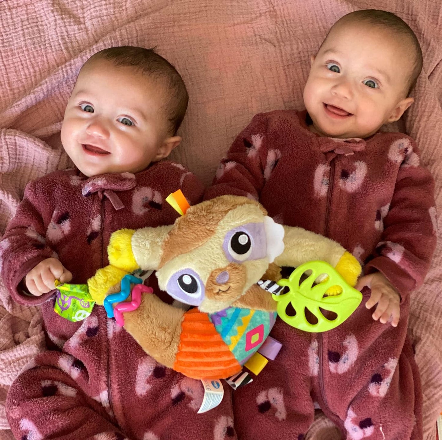 Playgro Sensory Friend Salo Sloth Baby Toy - Interactive Rattle Toy for Baby Developmental Exploration - Soft Texture Stroller Toys for Babies Grasping & Fine Motor Skill - Ideal for 0+ Months Babies