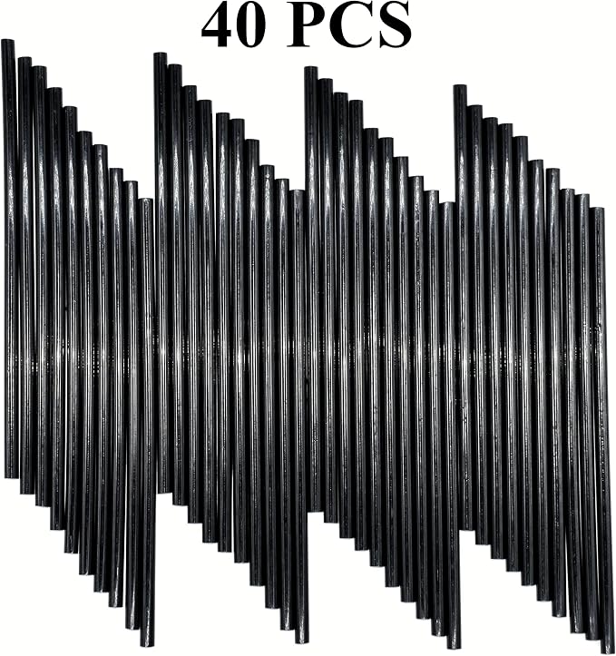 Mini Black Hot Glue Gun Sticks 40 PCS 8" Long x 0.27" Diameter Compatible