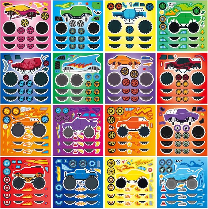 48 Sheets Create Monster Truck of Dreams Stickers, Make Your Own Stickers
