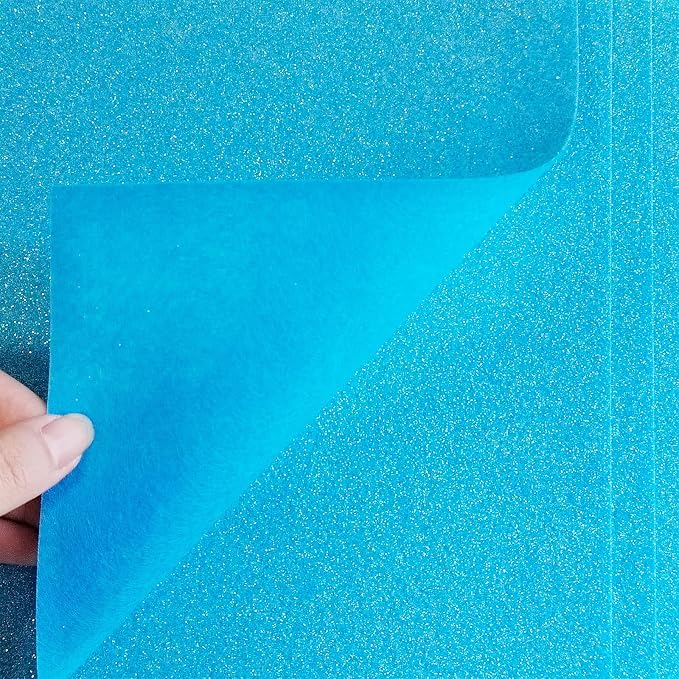 Jtnohx Glitter Felt Fabric, 8 x12 inches Felt Square Glitter