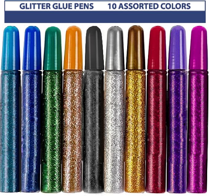 Tassel Toppers Non Toxic Washable Glitter Glue Stick Set, Quick Drying Color