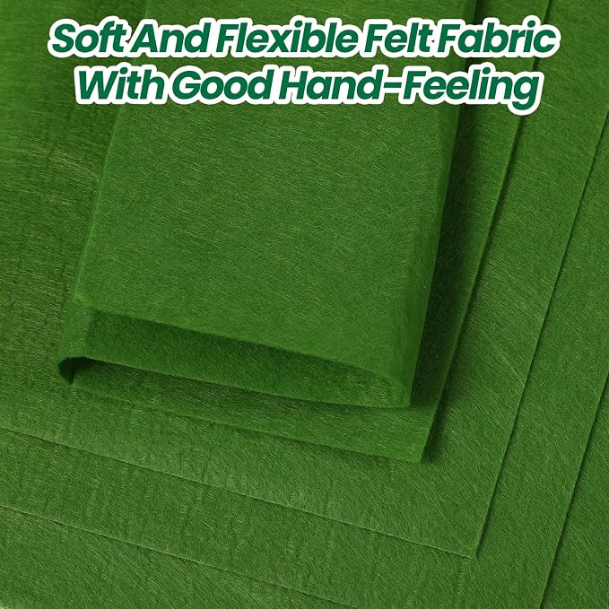 Peryiter 150 Pcs Back to School Green Felt Fabric Sheets Bulk