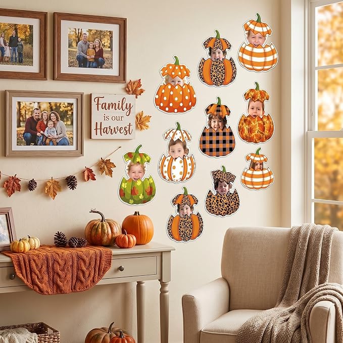 Gersoniel 72 Pcs Kid Fall Pumpkin Decor Autumn Bulletin Board Cutout | Autumn