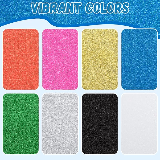 10 Pack Glitter Foam Sheets Craft 8 x 12 inch | Sparkles Foam Paper