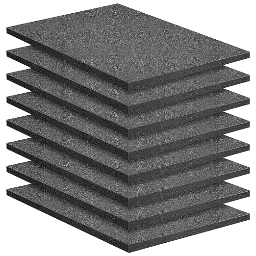 DECOHS 8 Pcs Polyurethane Foam Sheet- 16 x 12 x 1 Inch Cuttable Foam Inserts