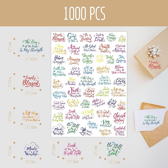 1000 PCS Bible Verse Stickers