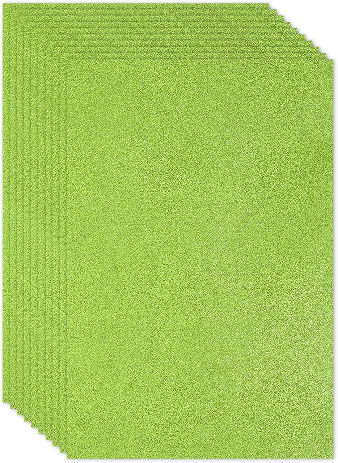 PATIKIL Light Green Shiny EVA Glitter Foam Sheet 11 x 8 Inch 2mm Thick