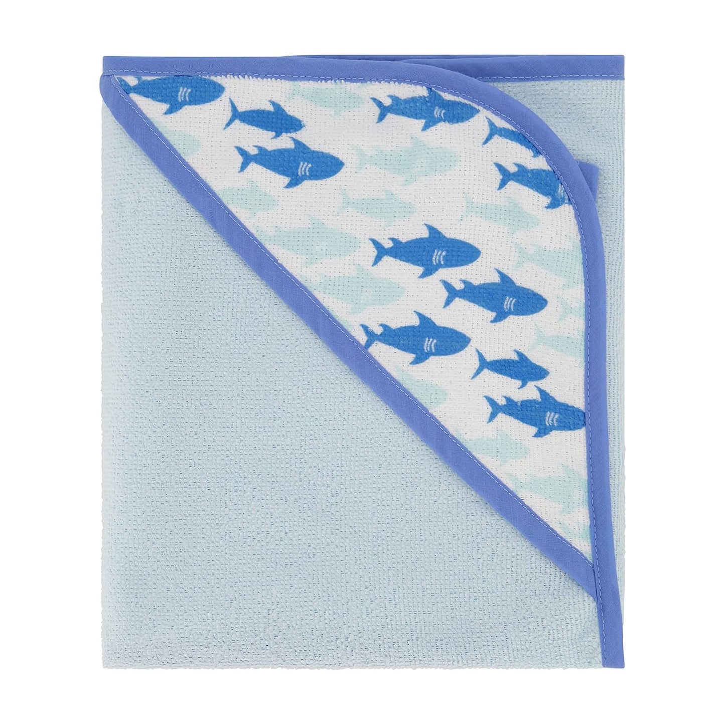 Cudlie Buttons & Stitches Baby Boy 3 Pack Rolled/Carded Hooded Towels in Jawsome Print (GS71723)
