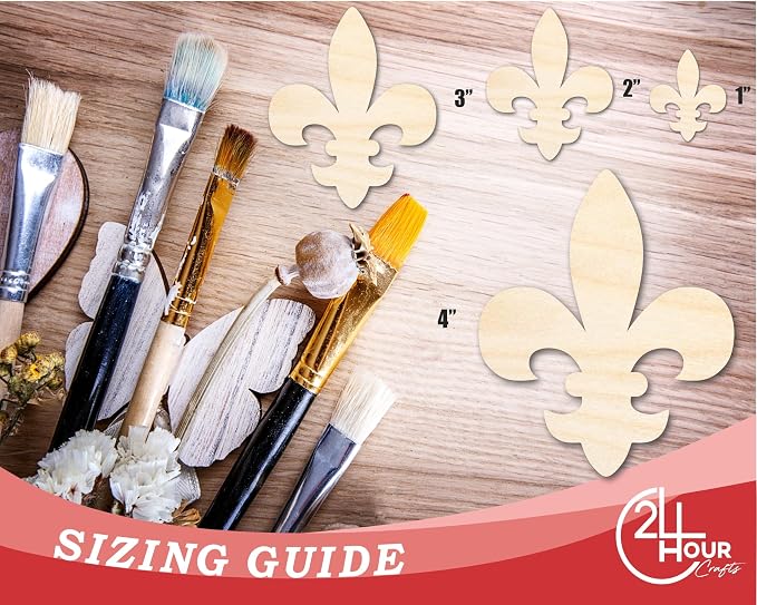 Unfinished Wood Fleur di Lis Shape | Saint's Football | France | DIY Craft