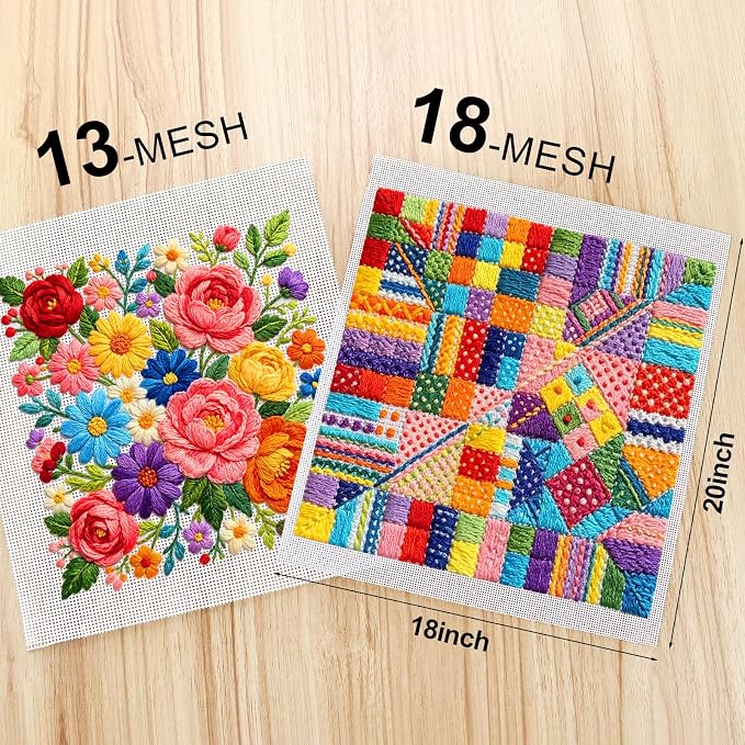 Needlepoint Canvas, 13 Mesh Needlepoint Canvas, Blank Canvas Cloth