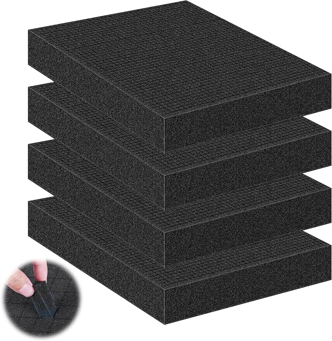 4 Pcs Pick and Pluck Foam Sheets 12" L x 12" W x 2" T Polyurethane Pick Apart