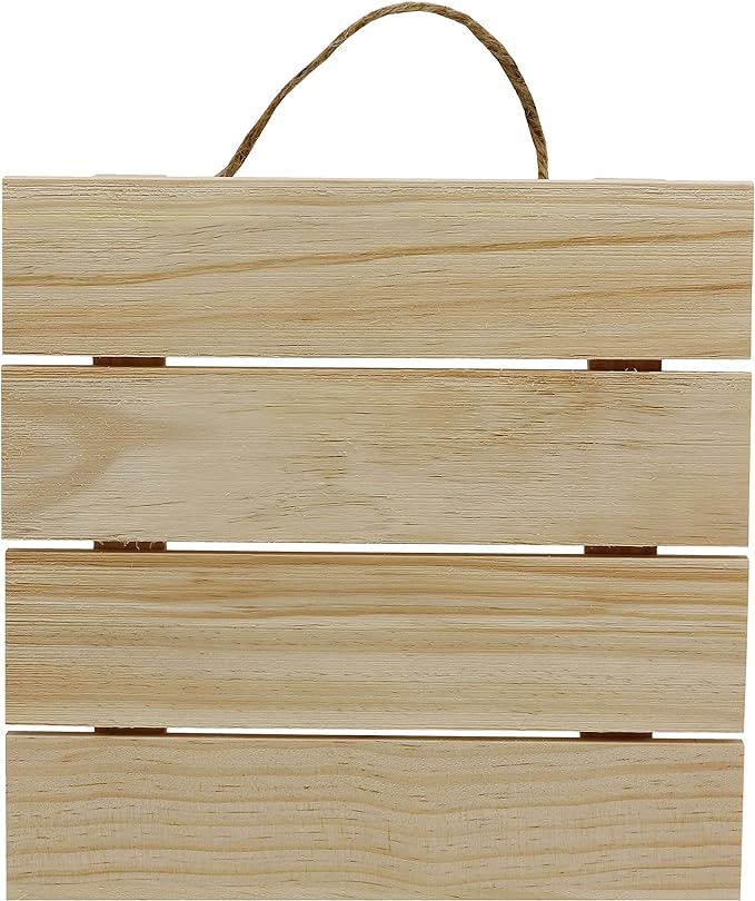 Creative Hobbies 10x10 Inch Unfinished Wood Hanging Plaque