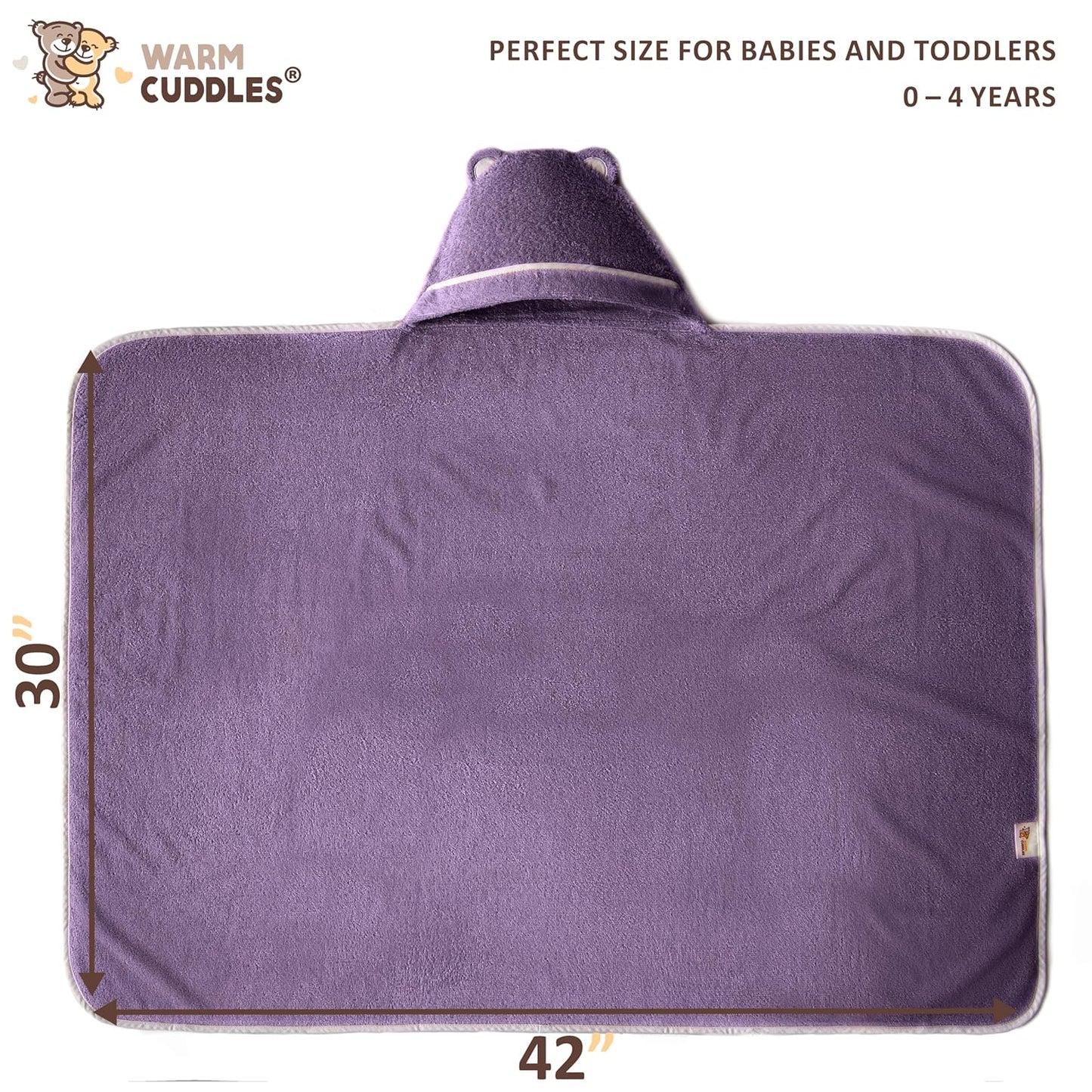 Premium Toddler Towels with Hood - Extra Soft Rayon from Bamboo Toddler Bath Towel (Purple)