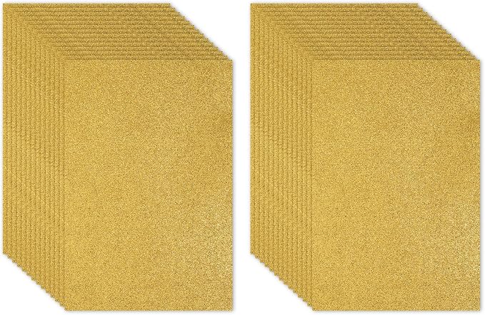 PATIKIL 30Sheets Yellow EVA Glitter Foam Sheet 11.8 x 7.9 Inch 2mm Thick