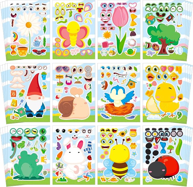 Aowplc Spring Make-a-Face Stickers