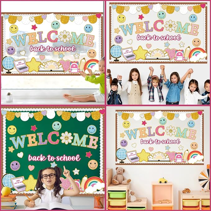 Welcome Back to School Bulletin Board Set Boho Groovy Classroom Decorations