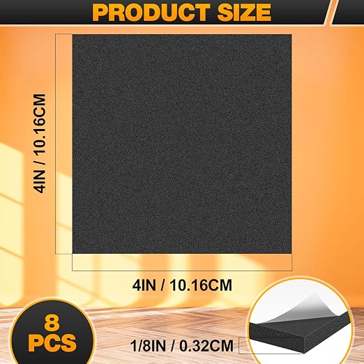 MYFAMIREA 8 PCS Adhesive Foam Padding Sheets Closed Cell Self Adhesive Sticky