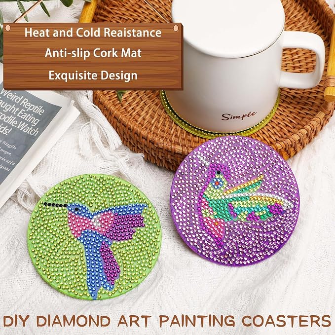 UPINS DIY Kit, Diamond Art Painting Coasters