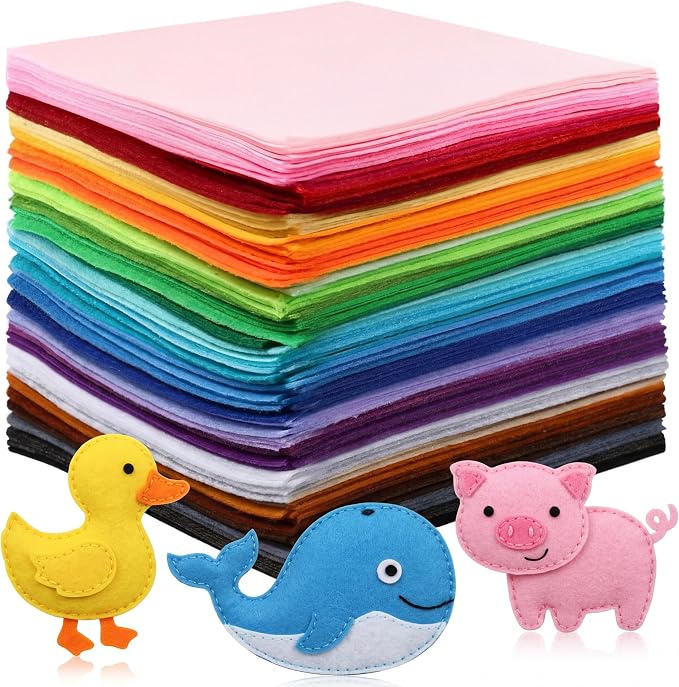 Moukeren 120 Pcs 9.8 x 9.8 Inch Felt Sheets Bulk