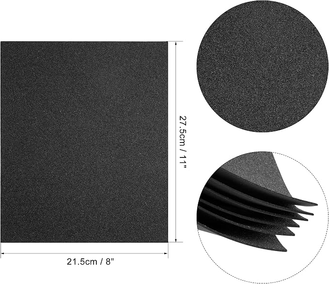 uxcell Black Shiny EVA Foam Sheets 11 x 8 Inch 2mm Thick