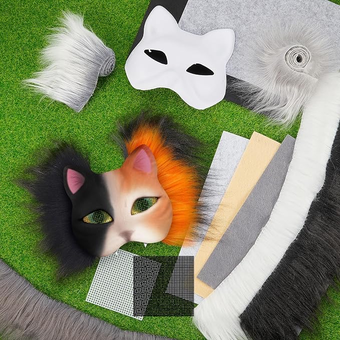 Seenelling DIY Therian Mask Kit Blank Cat Mask