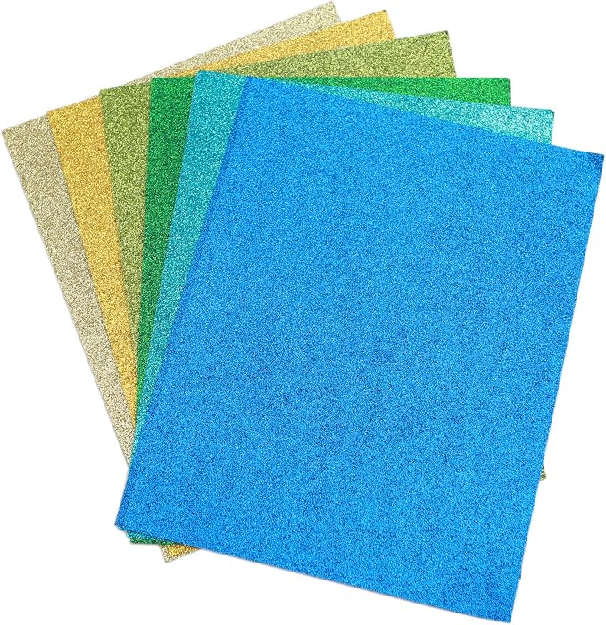 16 Pack Glitter EVA Foam Handicraft Sheets
