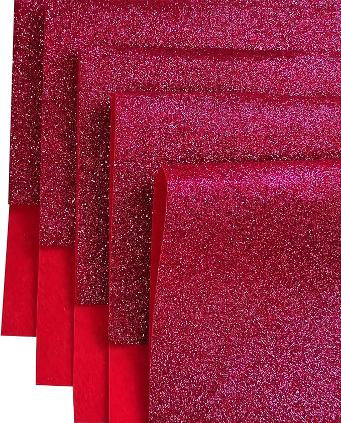Glitter Felt Fabric, 8 x12 inches Felt Square Glitter