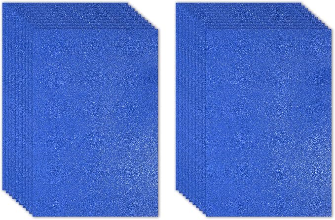 PATIKIL Dark Blue Shiny EVA Glitter Foam Sheet 11 x 8 Inch 2mm Thick Sparkle