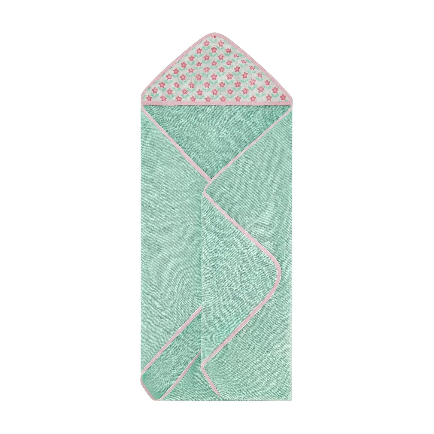 Cudlie Buttons & Stitches Baby Girl 3 Pack Rolled/Carded Hooded Towels in Bless This Baby Print, GS71730