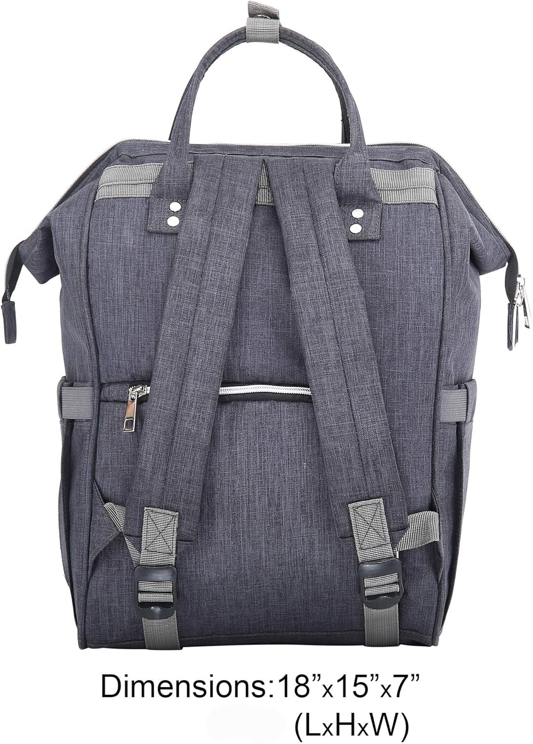 RAJRANG Diaper Bag Backpack for Women | Baby Travel Essential & Organizer | Mini Diaper Bag for Toddlers | Travel Backpack, 18x15x7 Inches - Charcoal Grey