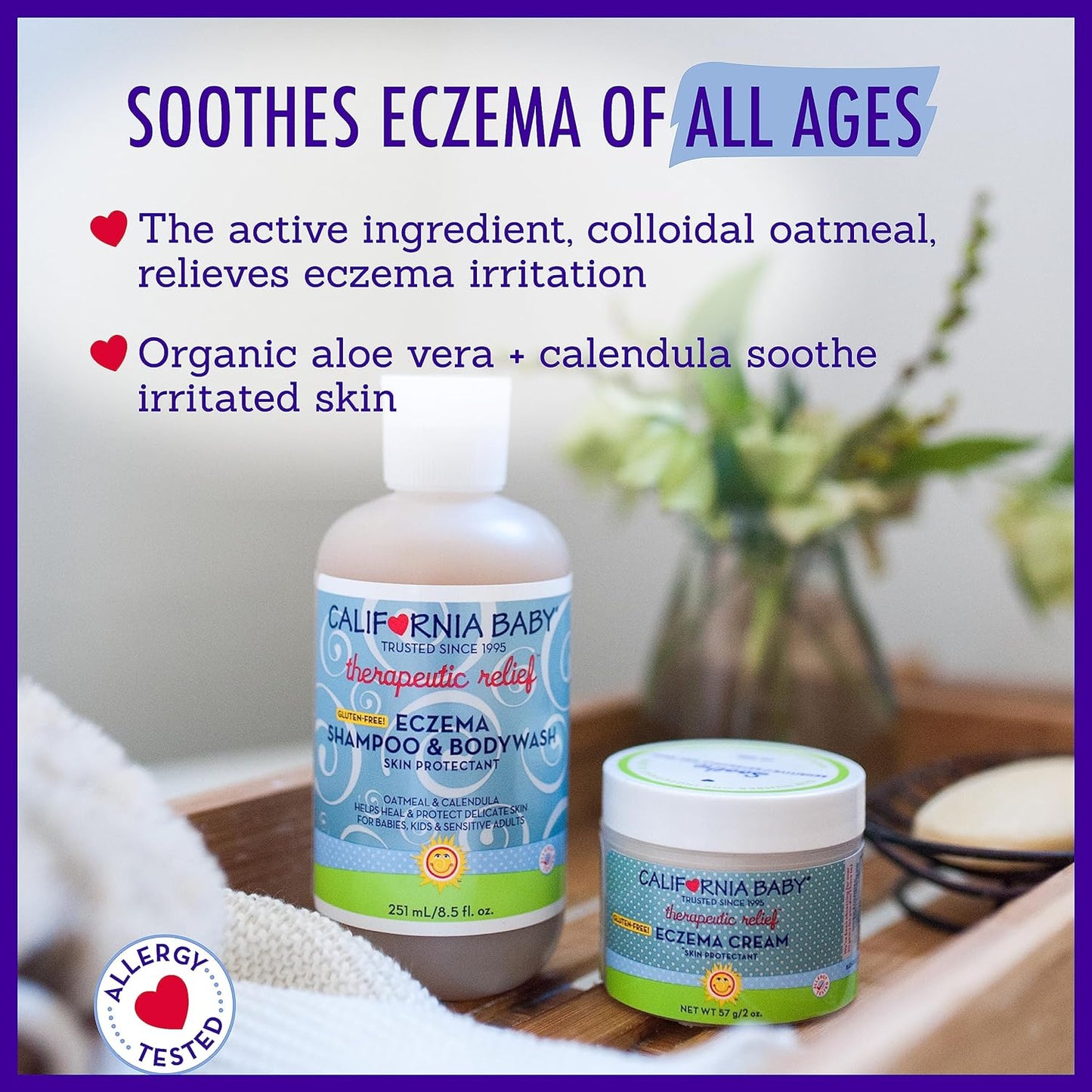 California Baby Eczema Body Wash & Shampoo | Gentle Steroid-Free Eczema Treatment | Colloidal Oatmeal + Aloe Vera | 100% Plant-Based | 8.5 oz.