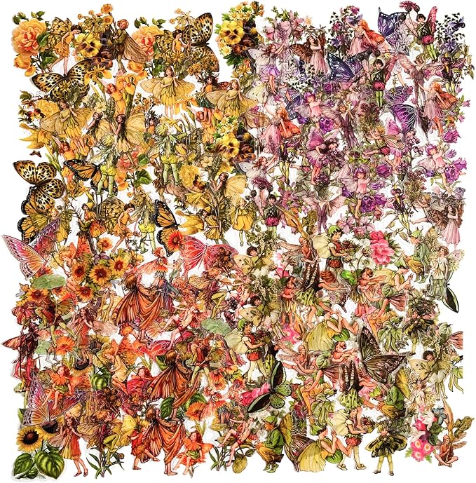 180Pcs Vintage Fairy Stickers Scrapbooking Floral Craft | High quality