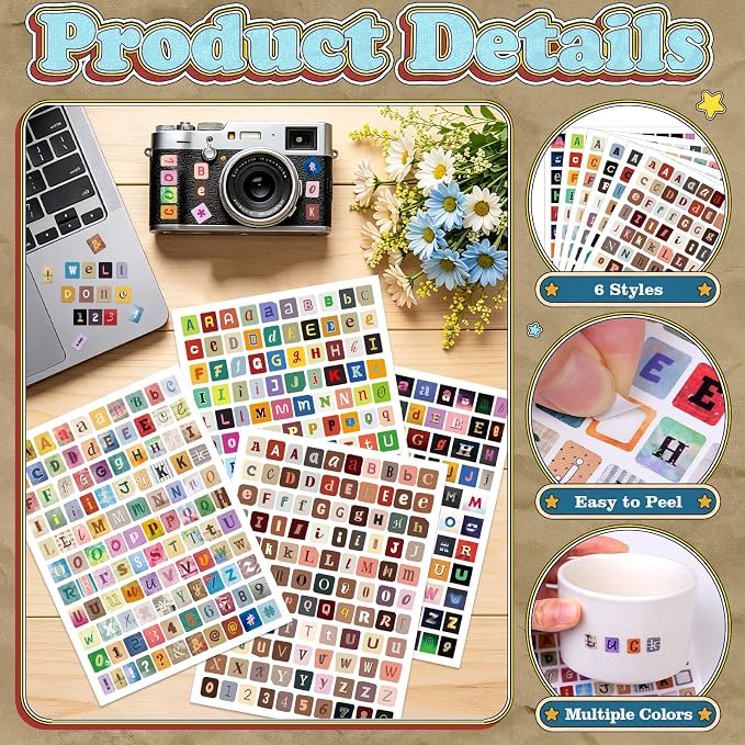 1304Pcs Magazine Letter Stickers