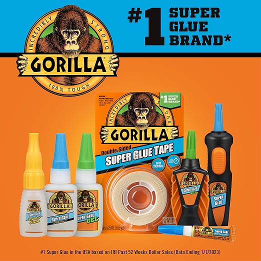 Gorilla Super Glue Tape, Double Sided, High Tack, 5/8in x 20ft