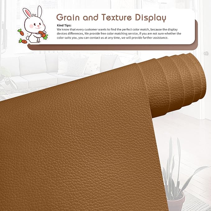 KING MOUNTAIN Leather Repair Patch, 16 x 60 Inches self Adhesive Leather Repair