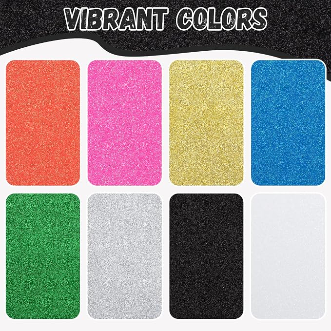 10 Pack Glitter Foam Sheets Craft 8 x 12 inch | Sparkles Foam Paper