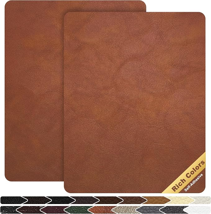 KING MOUNTAIN Leather Repair Patch, 2 Packs 9 x 11 Inches self Adhesive Leather