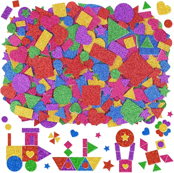 750Pcs Foam Stickers, Colorful Foam Shape Stickers Self Adhesive Star Heart
