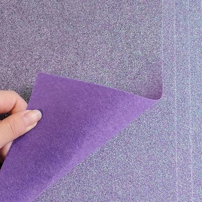 Jtnohx Glitter Felt Fabric, 8 x12 inches Felt Square Glitter