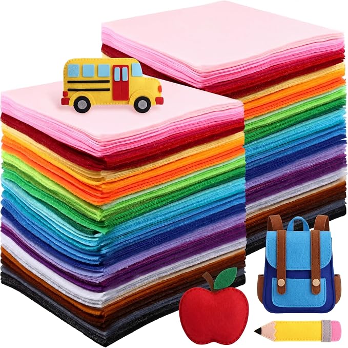 Moukeren 460 Pcs Felt Sheets Bulk 1 mm Thick Soft Felt Fabric Sheet 20 Assorted