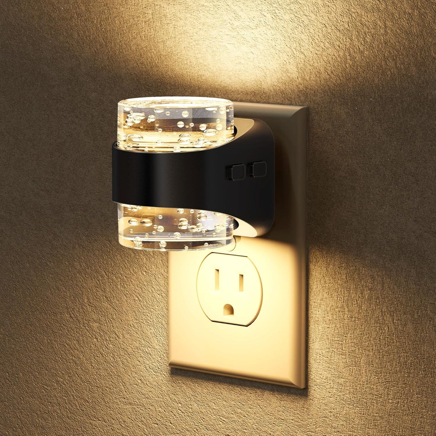 Briignite LED Night Light Plug into Wall, Dimmable Night Light with Bubble Design 3000K Warm & 5 Brightness Levels, Dusk to Dawn Sensor Nightlights for Kids Room, Nursery, Hallway, Bathroom, Bedroom