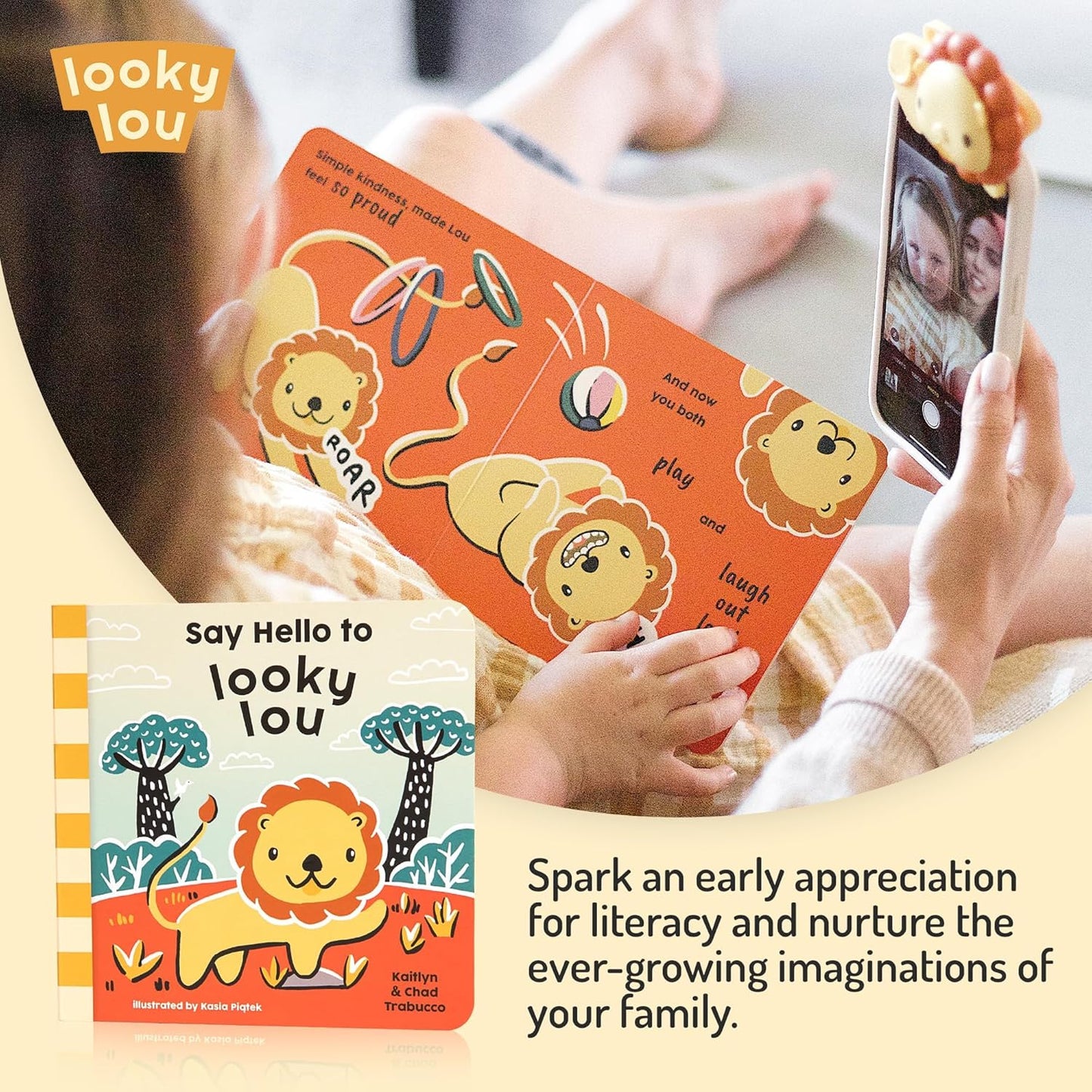Looky Lou Bundle - Phone Clip & Storybook Set for Newborn Photography, Monthly Milestones, Halloween & Fall Baby Photoshoot Props - New Mom, Parent, Grandparent, Shower, Registry & Thanksgiving Gifts