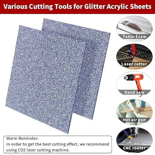 2 PCS 10 x 10 inch Glitter Colored Plexiglass Acrylic Sheets