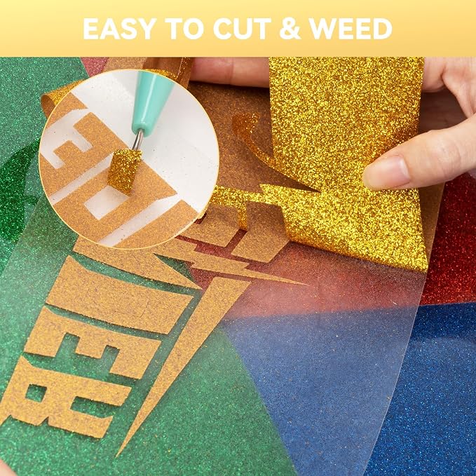 Aoder Gold Glitter HTV Vinyl