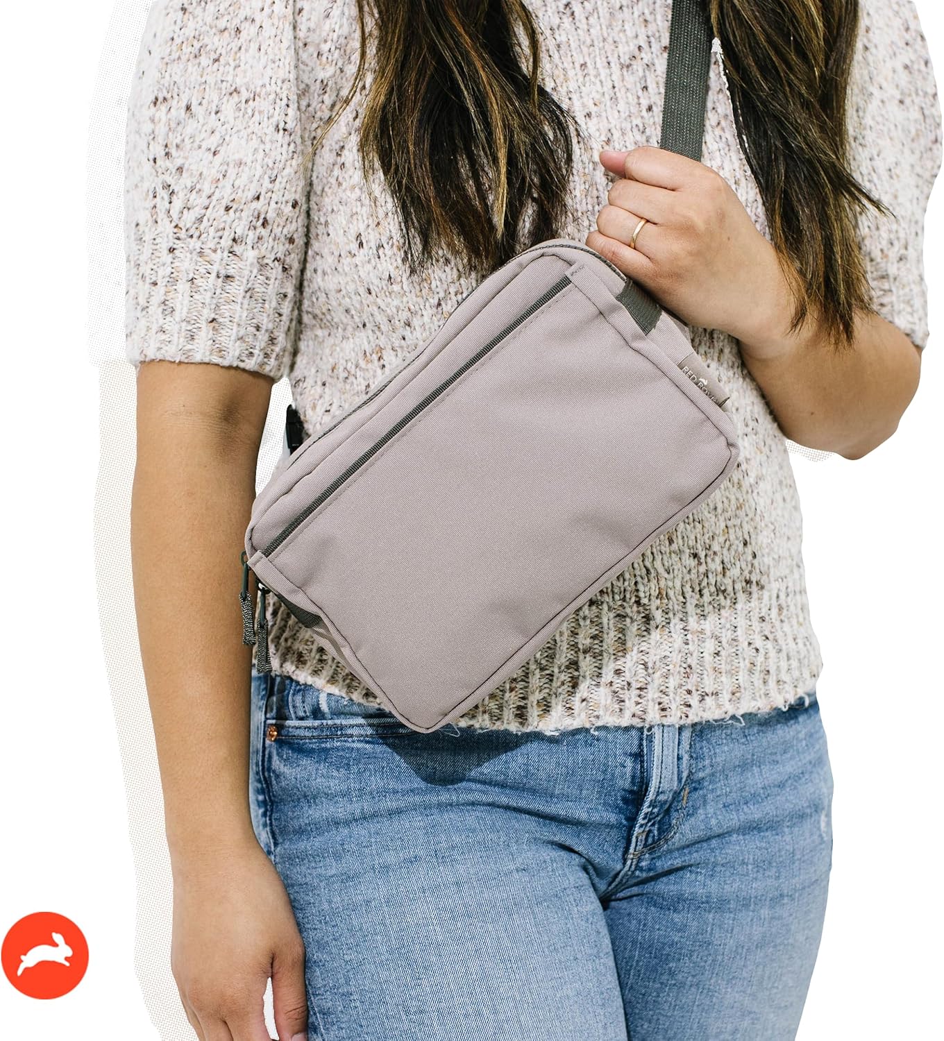 Red Rovr Everyday Joey Belt Bag | Organization & Zipper pockets |Adjustable Strap for All Ages (Truffle)